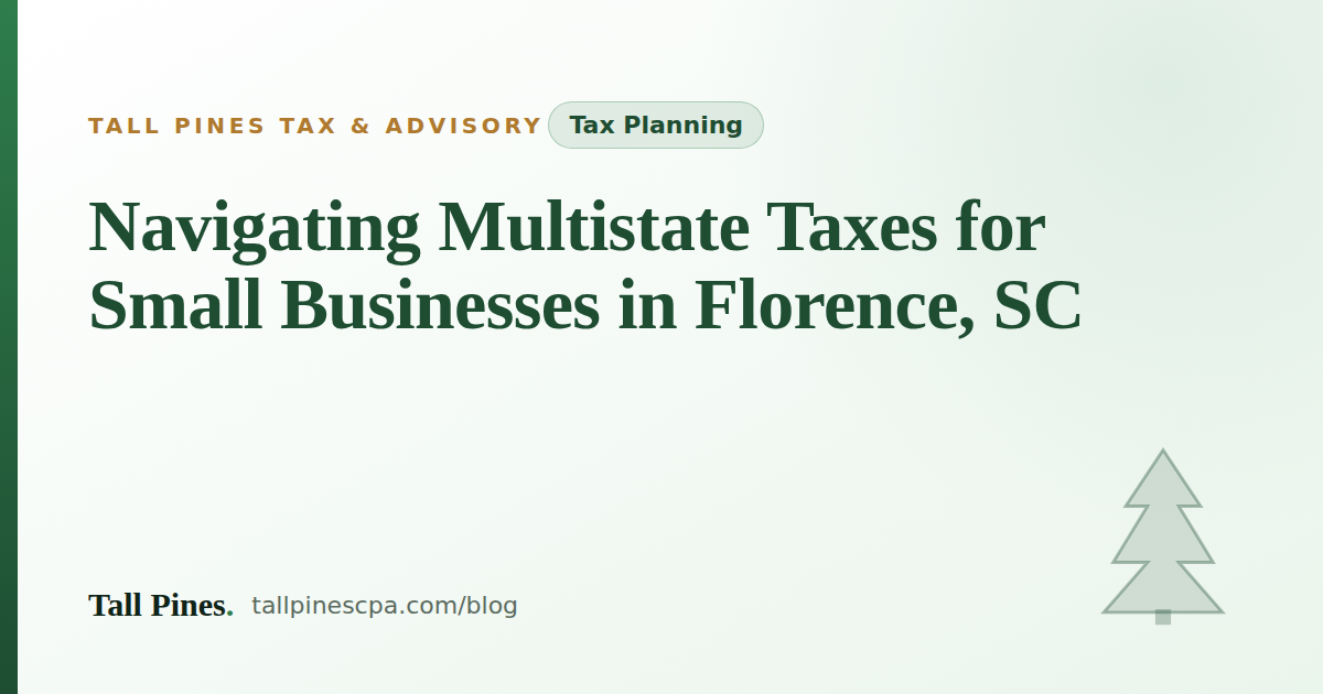 A small business owner in Florence, SC reviewing tax documents with a CPA.